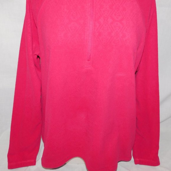 Eddie Bauer Womens XL Pink Pattern 1/4 Zip Quest Fleece Pullover Sweater - Picture 6 of 9